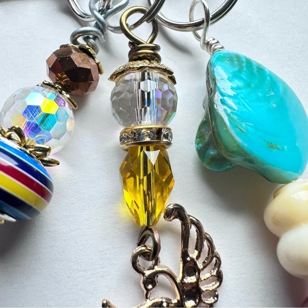 Brooch | Hand Crafted | Glass Beaded |  Pin Artisan Multicolor Wire-Wrapped OOAK
